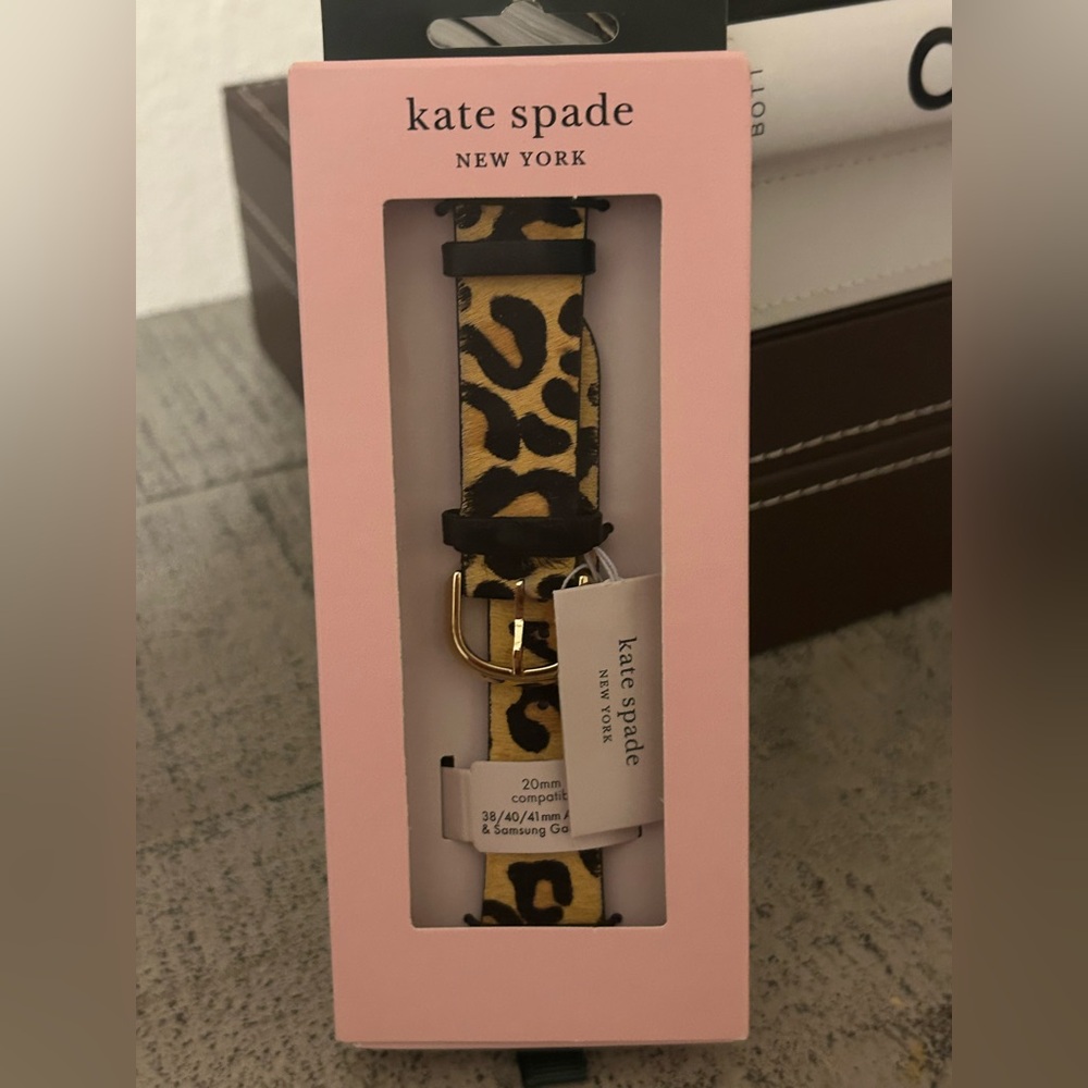 kate spade leopard print yellow & black watch strap - Picture 3 of 5